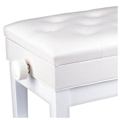 Banquette de piano – rangement et hauteur réglable (blanche)