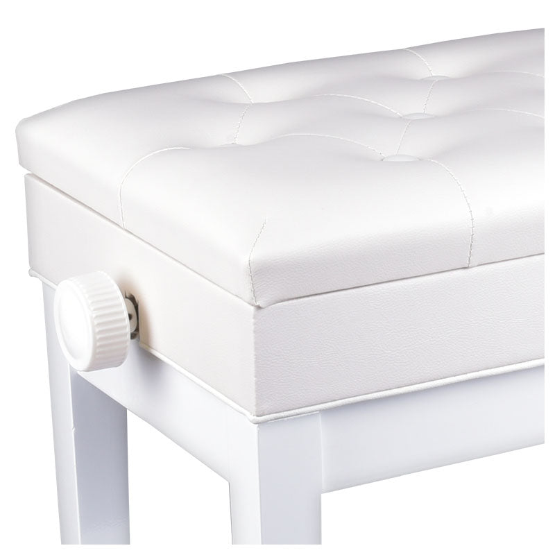Banquette de piano – rangement et hauteur réglable (blanche)