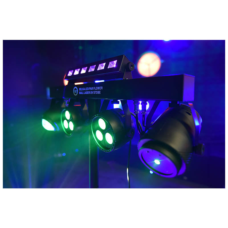 LIGHT4ME T-BAR LED PAR BLOMSTERKUGLE LASER UV STROBE éclairage de discothèque multieffet