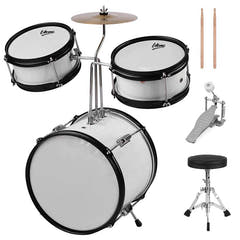 V-TONE VD Junior WH Ensemble de batterie pour enfants – Ensemble de batterie acoustique blanc pour enfants