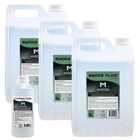 3 x 5L Liquide à fumée (Low Fog) + 250ml Liquide de nettoyage