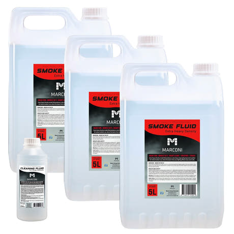 3 x 5L Liquide à fumée (Extra Heavy Density) + 250ml Liquide de nettoyage