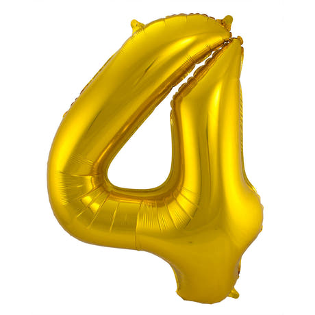 Ballon en Forme de Chiffre 4 (Or, 86 cm)