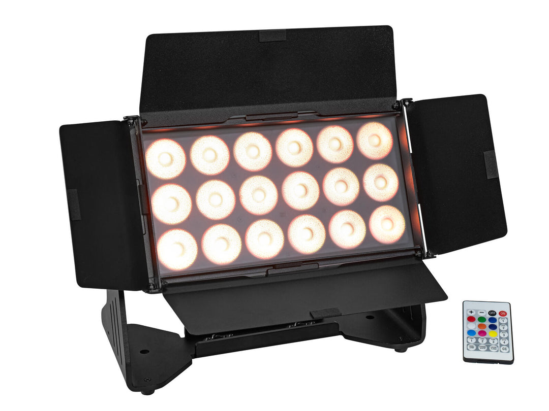 EUROLITE Ensemble 4x AKKU Multiflood IP 18x10W RGBW Wash CRMX + étui à roulettes