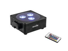 EUROLITE Set 4x AKKU Flat Light 3 bk + Sac souple