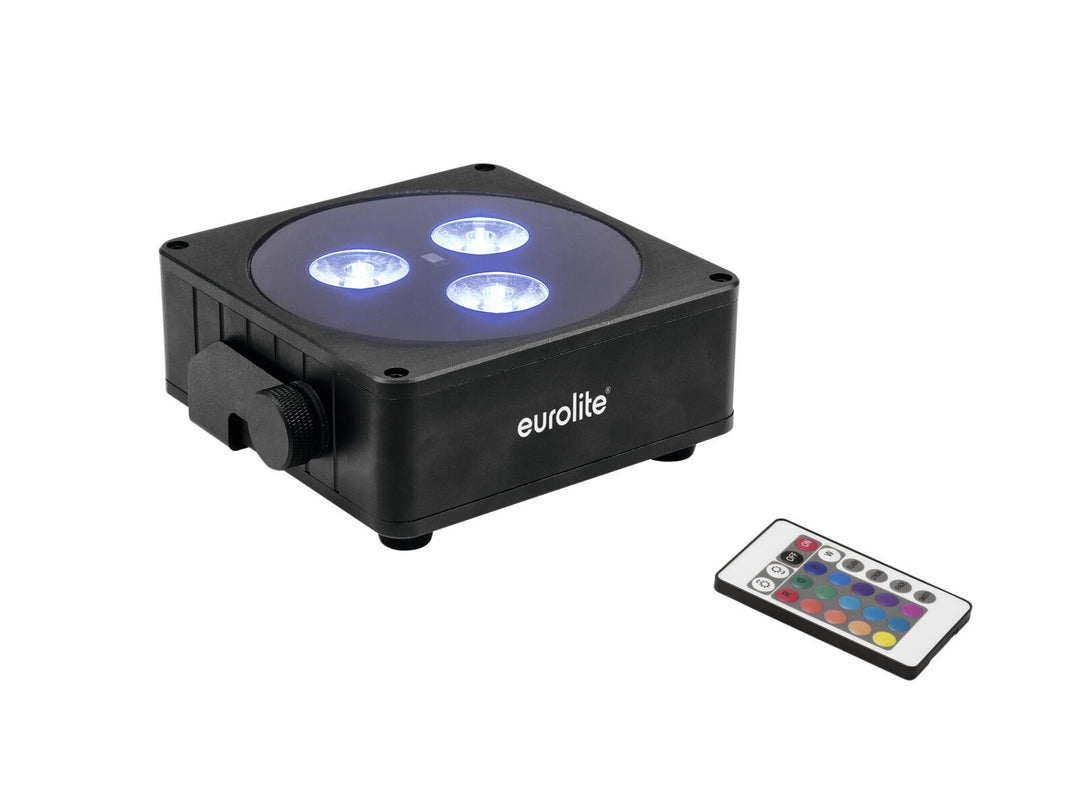EUROLITE Set 4x AKKU Flat Light 3 bk + chargeur + sac souple
