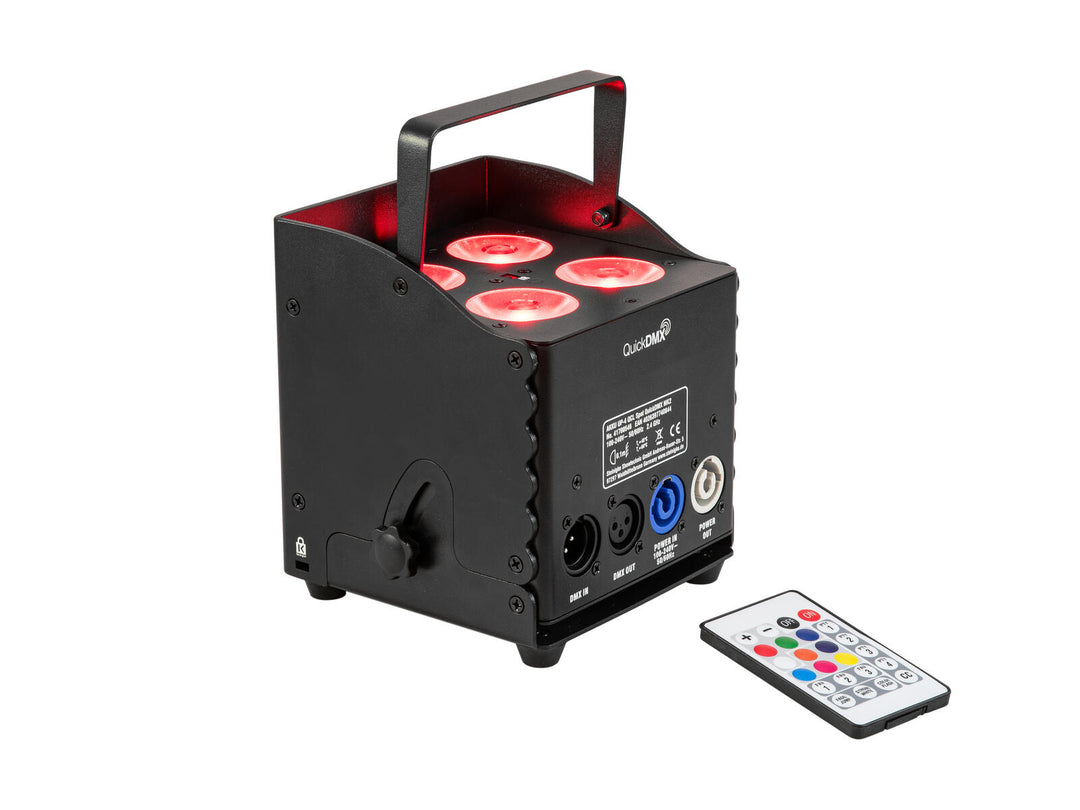 EUROLITE Set 6x AKKU UP-4 QCL Spot QuickDMX MK2 + Flightcase avec roulettes et fonction de recharge