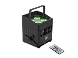 EUROLITE Set 4x AKKU IP UP-4 QCL Spot QuickDMX MK2 + Flightcase with wheels and charging function