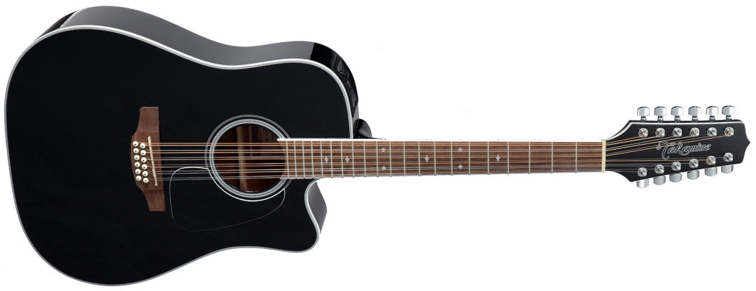 Takamine GD38CE-BLK Dreadnought Guitares acoustiques à 12 cordes, B