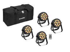 EUROLITE set 4x LED PARty Spot Silent RGB/WW avec Soft Bag