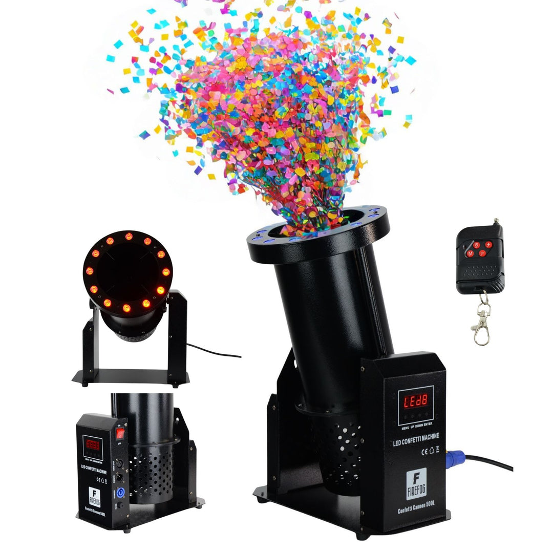 Firefog Confetti Cannon 500L canon à confettis avec LED et DMX