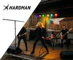Hardman LS1, pied d’éclairage avec barre transversale, de 1,6 à 2,8 m, 45 kg