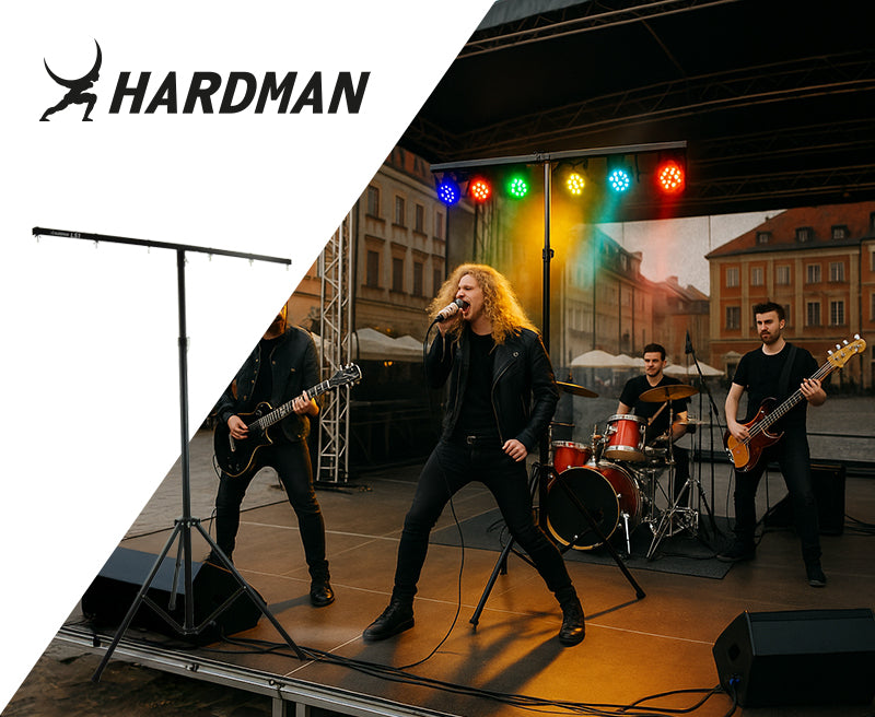 Hardman LS1, pied d’éclairage avec barre transversale, de 1,6 à 2,8 m, 45 kg