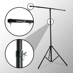 Hardman LS1, pied d’éclairage avec barre transversale, de 1,6 à 2,8 m, 45 kg