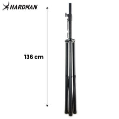 Hardman HLS2 pied d’éclairage avec T-bar, 2,5 m, 70 kg, noir