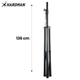 Hardman HLS2 pied d’éclairage avec T-bar, 2,5 m, 70 kg, noir