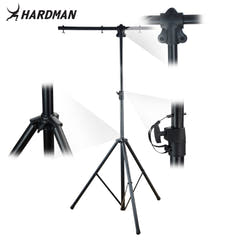 Hardman HLS2 pied d’éclairage avec T-bar, 2,5 m, 70 kg, noir