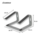 Hardman LSR2 – Support pliable pour ordinateur portable en aluminium, argenté