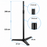 Hardman HLK57-PRO – Stand professionnel pour enceintes et éclairage 133–240 cm, 70 kg