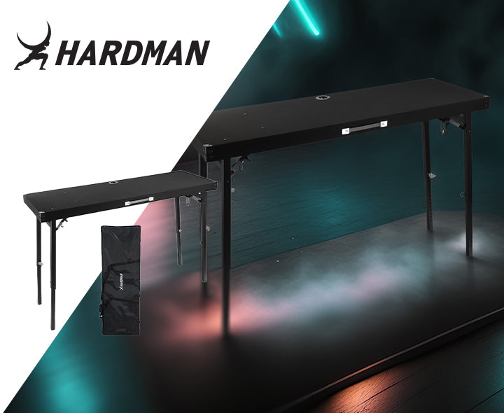 Hardman DTS1 table DJ pliable, 154 x 52 cm, avec sac