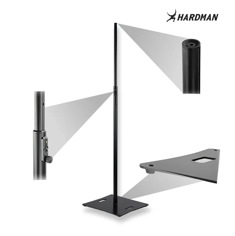 Support sur colonne Hardman HLK980-PRO avec base en acier lourde, de 1,3 à 2 m