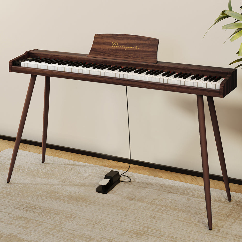 Mielczewski digitalpiano avec pieds en métal, marron