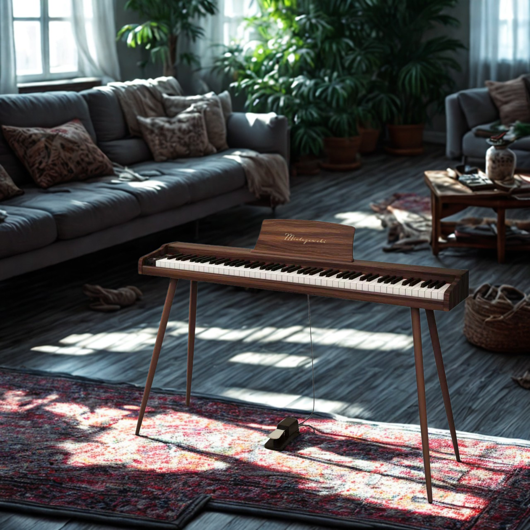Mielczewski digitalpiano avec pieds en métal, marron
