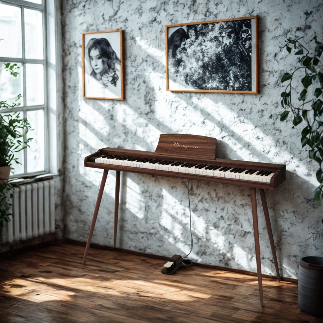 Mielczewski digitalpiano avec pieds en métal, marron