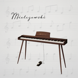 Mielczewski digitalpiano avec pieds en métal, marron