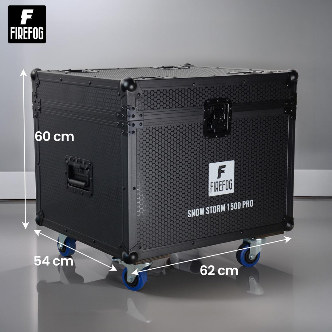 Machines à neige Firefog Snow Storm 1500 Pro de 1500 W dans un flightcase