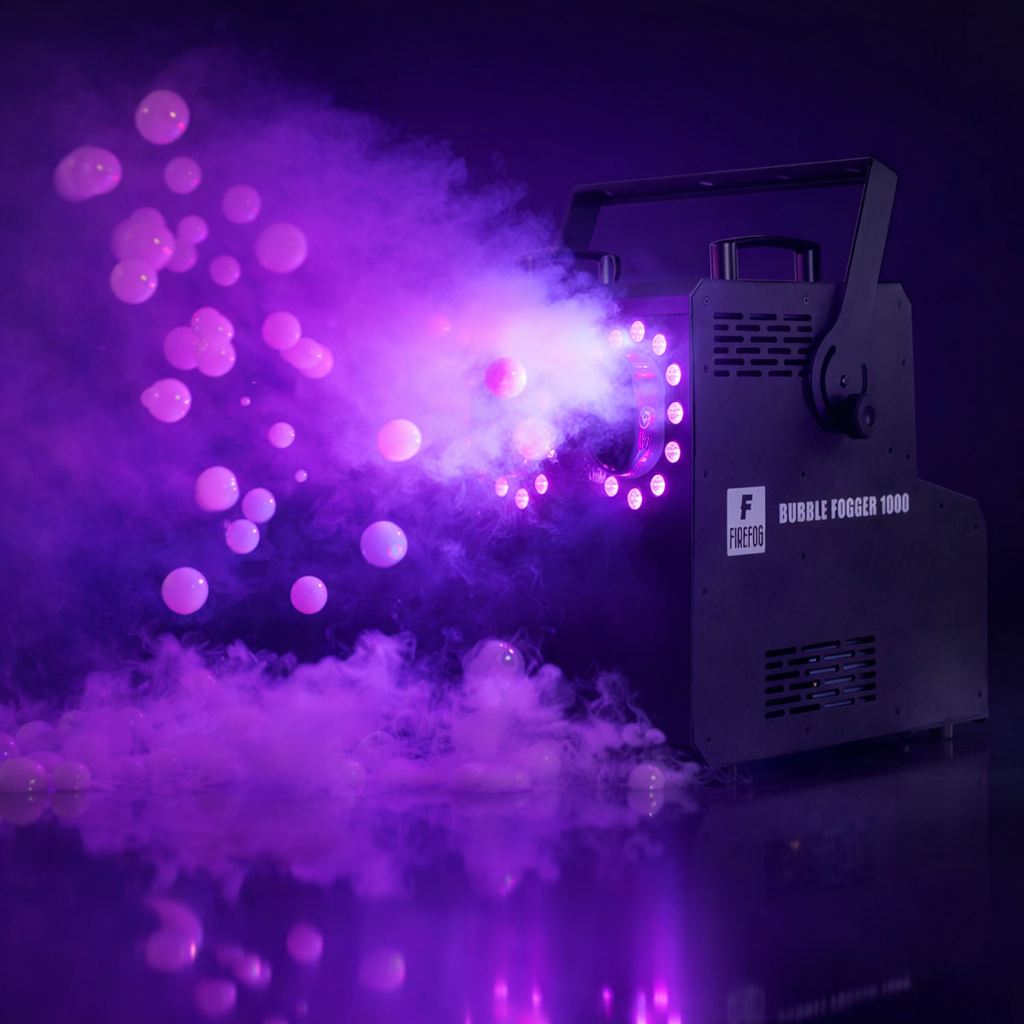 Firefog BUBBLE FOGGER 1000 machine à brouillard et à bulles avec LED RGBW