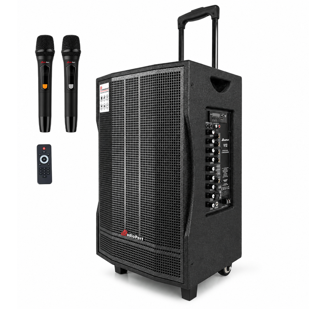 Audioport V12 enceinte active portable 350 W avec 2 microphones