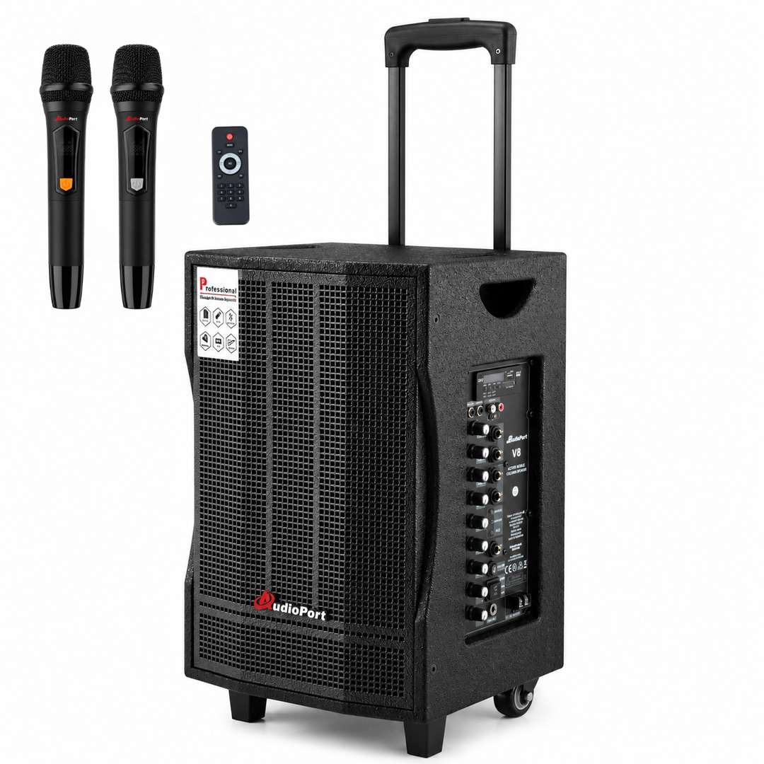 Audioport V8 enceinte active portable 250 W avec 2 microphones