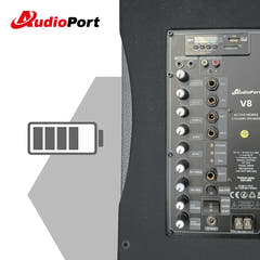 Audioport V8 enceinte active portable 250 W avec 2 microphones