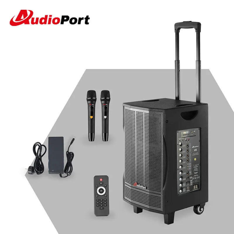 Audioport V8 enceinte active portable 250 W avec 2 microphones