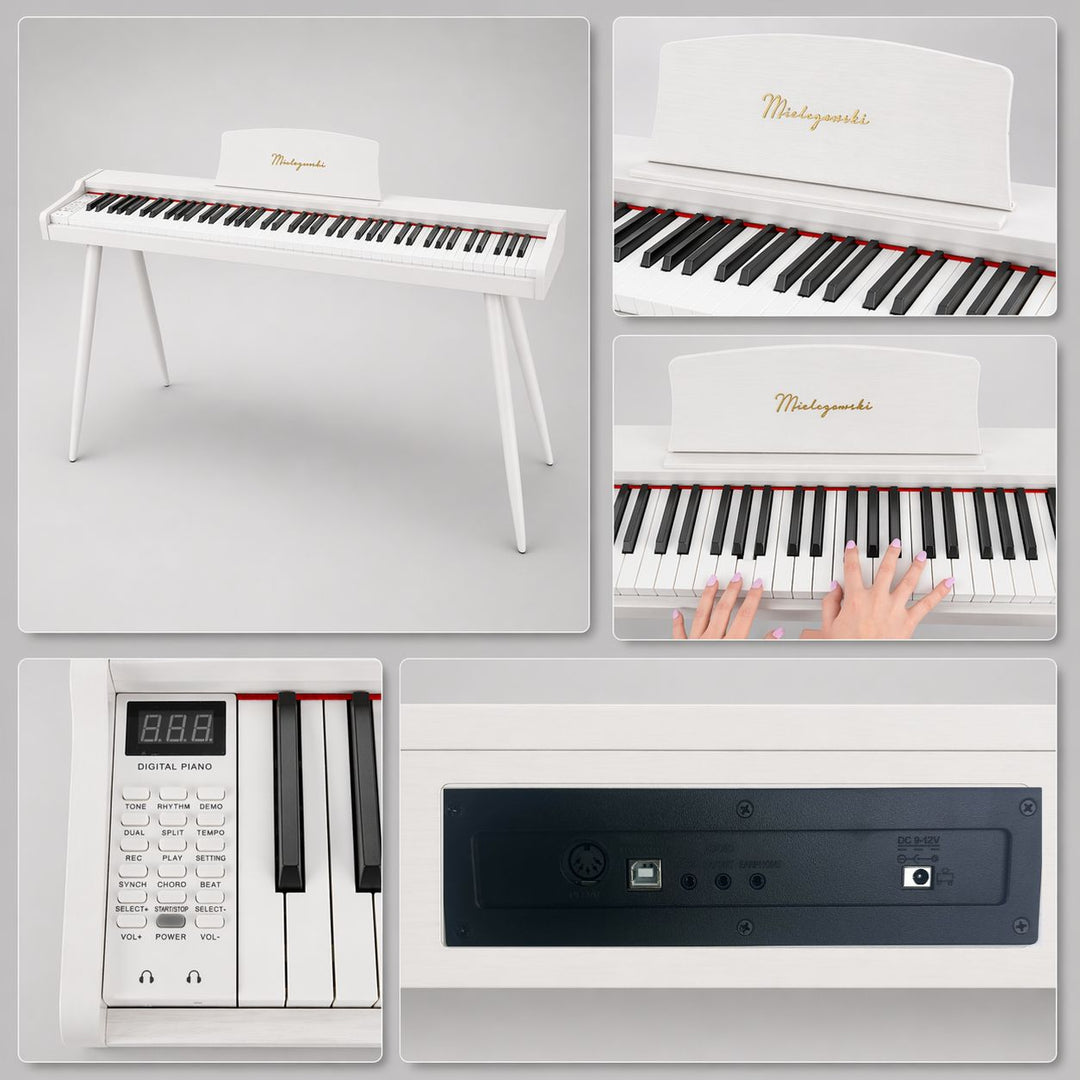 Piano numérique Mielczewski Virelai avec pieds, blanc