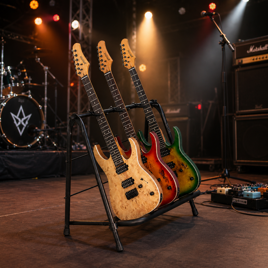 Support de guitare Hardman pour 3 guitares, pliable