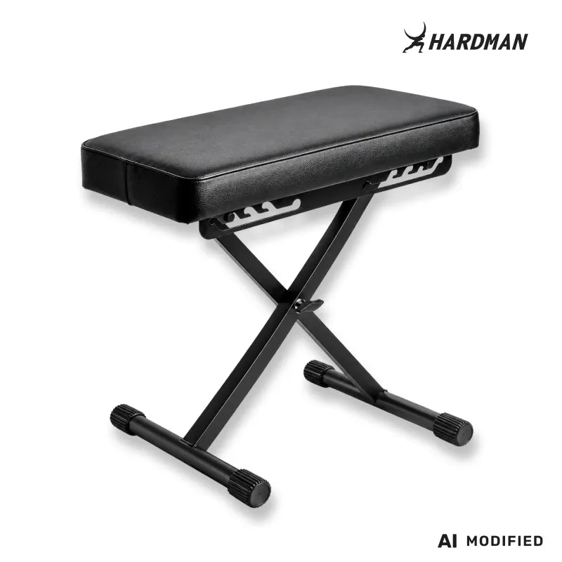 Banquette de piano pliable Hardman SB006, noire, jusqu'à 150 kg