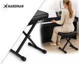 Banquette de piano pliable Hardman SB006, noire, jusqu'à 150 kg