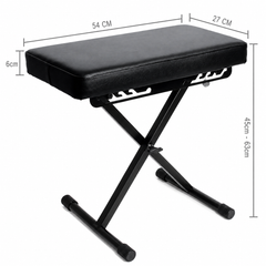 Banquette de piano pliable Hardman SB006, noire, jusqu'à 150 kg