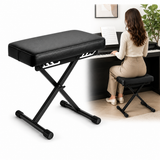 Banquette de piano pliable Hardman SB006, noire, jusqu'à 150 kg