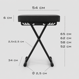 Banquette de piano pliable Hardman SB006, noire, jusqu'à 150 kg