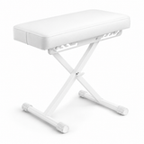 Banquette de piano pliable Hardman SB006, blanche, réglable de 45 à 63 cm