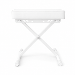 Banquette de piano pliable Hardman SB006, blanche, réglable de 45 à 63 cm