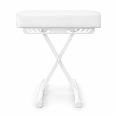 Banquette de piano pliable Hardman SB006, blanche, réglable de 45 à 63 cm