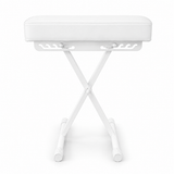 Banquette de piano pliable Hardman SB006, blanche, réglable de 45 à 63 cm