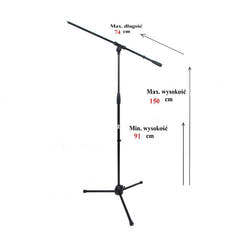 Pied de microphone avec perche