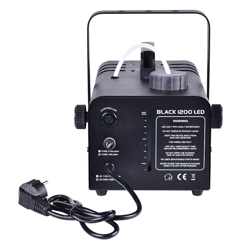 Light4Me Black 1200 LED Machine à brouillard bundle