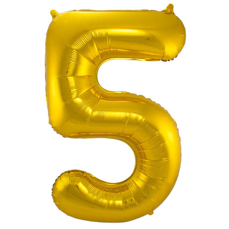 Ballon en Forme de Chiffre 5 (Or, 86 cm)