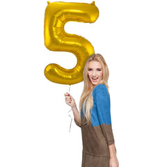Ballon en Forme de Chiffre 5 (Or, 86 cm)